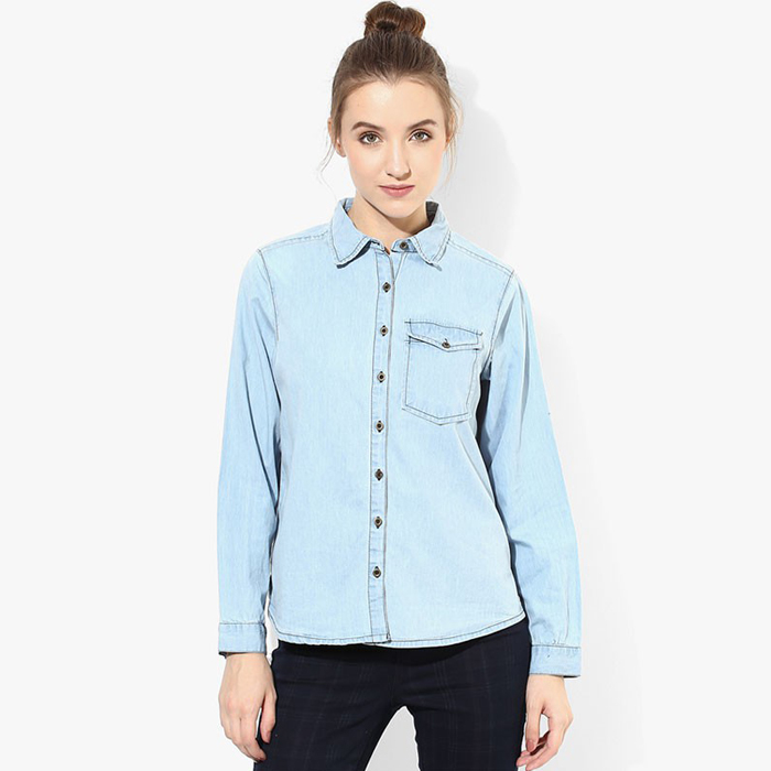 Men Cotton Shirt - Blue